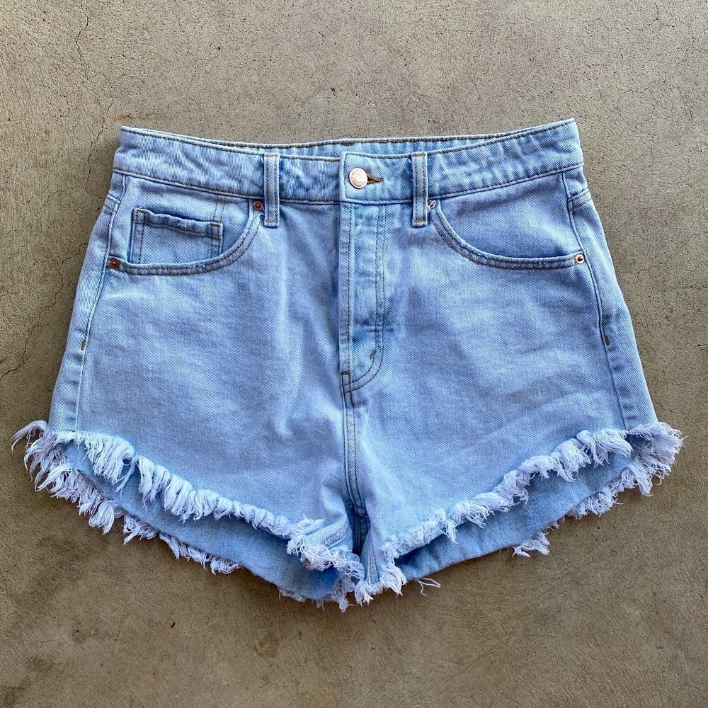 Wild Fable™ Frayed Hem High-Rise Jean Shorts - Picture 7 of 12